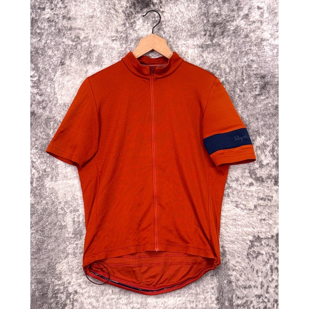 Rapha Merino Classic Jersey Large Mens Orange Full Zip Cycling